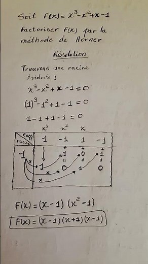 factorisation par la méthode de horner #math #mathematics