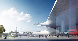 snøhetta spirals staircase into accessible roof for shanghai grand opera house