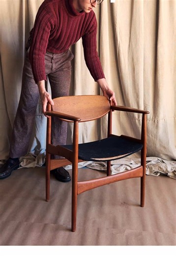 Restoring a Danish chair from the 1960s, designed by Hovmand-Olsen for Juliex. . For this project I wanted to be mindful of the line between restoration and keeping character. My first impulse is always to strip the old finish, but sometimes it just needs to be cleaned and cared for. . I’m heartbroken by what’s happening in this country right now. Design and crafts have always been political, and even the act of restoring a chair isn’t removed from the horrible realities of today’s America. . . 