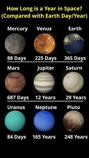 How Long is a Year on Every Planet? 🌍🪐 #shorts #spacesimulation