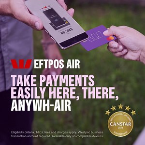 Easily take payments wherever you are, on your smartphone with Westpac EFTPOS Air. | Westpac