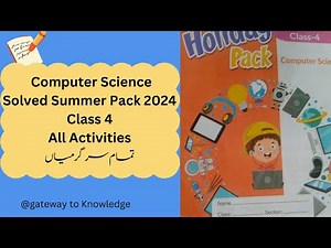 Allied School Summer Computer science Pack Class 4|Sloved Summer Pack Computer science