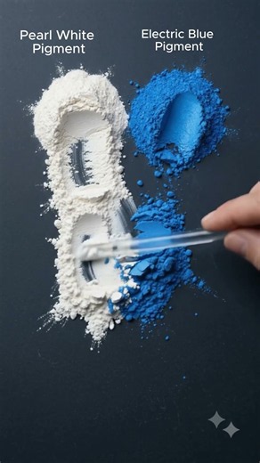 Pearl White + Electric Blue Pigment Mixing 💙✨ | Icy Metallic Blue ASMR