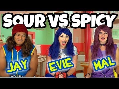 SOUR CANDY VS SPICY FOOD CHALLENGE. (Descendants Characters) 2018