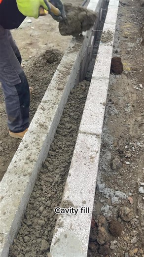 Satisfying Cavity Fill Progress | Groundworks Construction