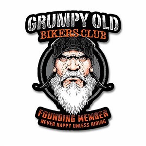 Grumpy OId Bikers Club Decal Get yours here ➡️ https://shop.skullsociety.com/grumpy-biker | Skull Society