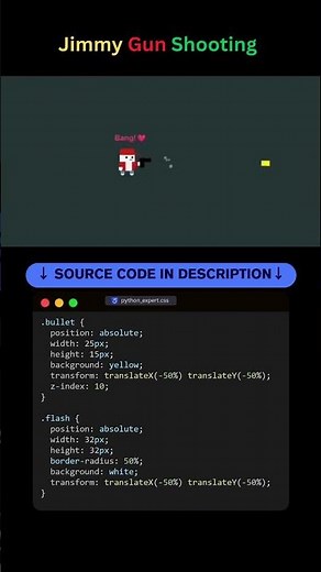 Jimmy Gun Shooting – Bullet Flash Animation Pure CSS! #coding #programming #webdesign #cssanimation
