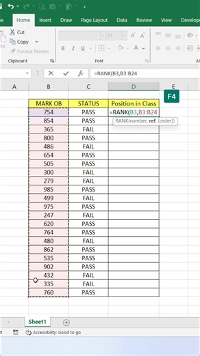 Rank Function in Excel 😀 #exceltips #exceltricks #exceltutorial #Excel | computernotion