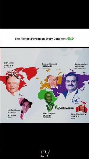 The Richest Person on Every Continent 🌍💸#shorts #short #billionaires