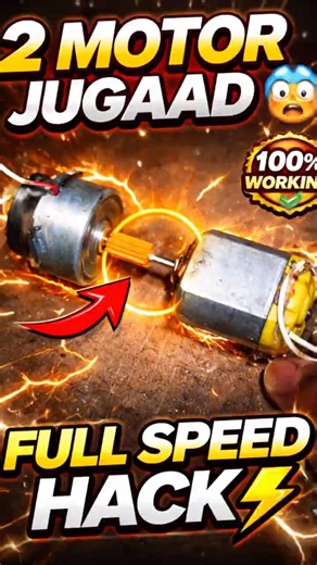 👉 2 Motor Jugaad 😱 Full Speed Hack | 100% Working DC Motor Trick