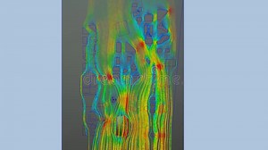 Wind Simulation in Different Directions in Toronto Airflow Simulation - CFD Simulation Computational Fluid Dynamics Stock Footage - Video of innovation, computational: 385627224