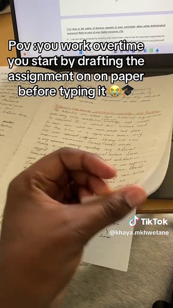Coping mechanism: drafting assignments on paper before typing