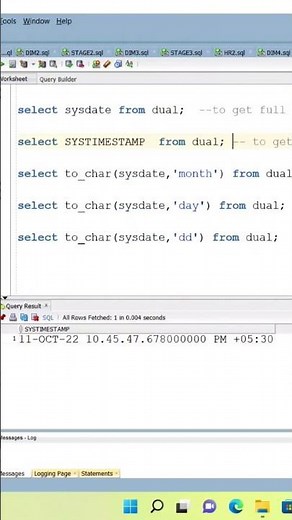 HOW TO GET CURRENT DATE, TIME IN ORACLE||HOW TO GET CURRENT DAY AND MONTH||SYSDATE||SYSTIMESTAMP