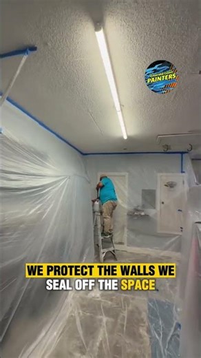 Popcorn ceiling removal starts with prep.