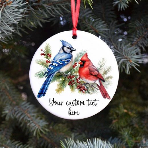 Cardinal and Blue Jay Christmas Ornaments, Blue Jay and Cardinal Lovers, Birds, Gift for Friend, Christmas Exchange, We Are Always With You - Etsy