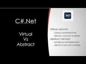 C#.Net - Abstract Vs Virtual Method- Explained