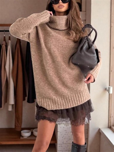 Oversized Turtleneck Sweater | Cozy Wool Knit Sweater | Chunky Winter Jumper | Relaxed Fit Knitwear - Etsy Canada