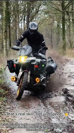 Muddy trail riding: ultimate control test! 🏍️💪