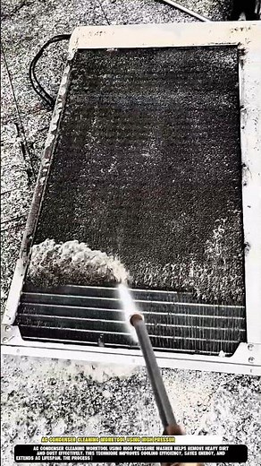 AC Condenser Cleaning Worktool Using High Pressure Washer Outdoor