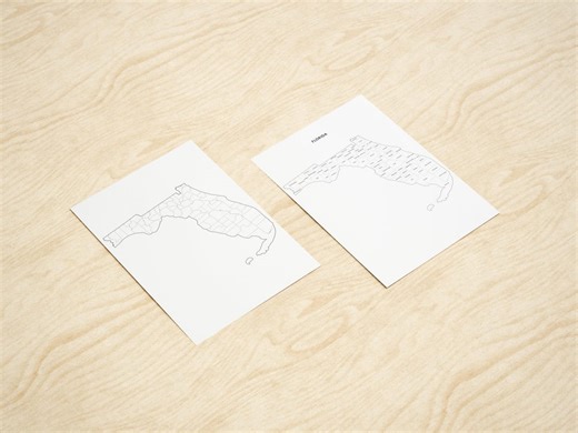 Florida Counties Map Printable, Blank & Labeled, County Worksheet, Geography, JPG PDF - Etsy
