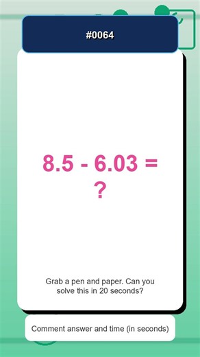 64 | Decimal Practice | Quick Math