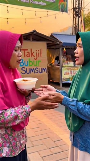 Due to the takjil war, two mothers fought over buying the last stock of sumsum porridge while wai...