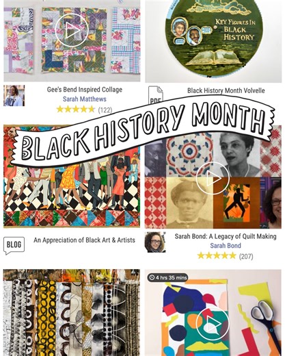 Creativebug for Libraries on Instagram: "We’re celebrating Black makers and artists with a series of classes and articles that feature Black artists as well as printables to color and make. Check out the full Black History Month collection at the 🔗 on our IG page. Coloring pages by artist @kaywolfersperger ."