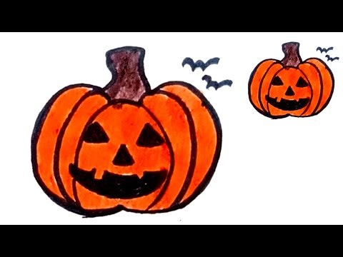 How to draw cute Halloween pumpkin🎃 | step by step | esay and simple drawing