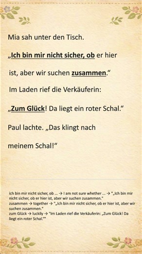 A1 Daily-Life Stories | Der rote schal