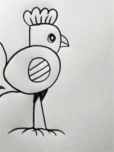 Easy Rooster Drawing Tutorial 🐓✏️ | Pencil Art #art #pencildrawing #rooster drawing #art #tiktokgrowthchallenge