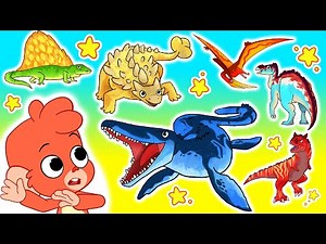 Club Baboo Dinosaurs | LONG 1 HOUR VIDEO | Watch and Learn Dinosaur Names like Stegosaurus, TRex