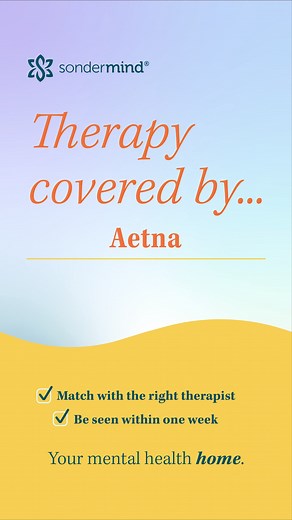 At SonderMind, finding the right mental health support is simple. We connect you with a therapist who meets your needs, on your schedule. With therapy, medication management, and wellness tools all in one place, you can focus on what matters—your well-being. Plus, most insurance plans are accepted. | SonderMind