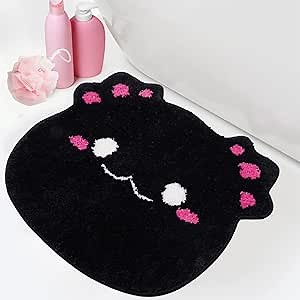Bathroom Rug,Axolotl Bathroom Mat,Absorbent Non Slip Bath Mats for Bathroom Kitchen Bedroom,Home Decorations Gifts (Black,20 * 22inch)