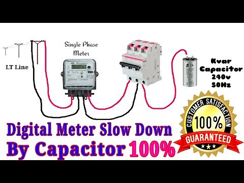 Digital electric meter slow by using capacitor | Electric meter hack