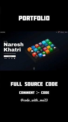 Modern Portfolio Website Design 🔥 #shorts