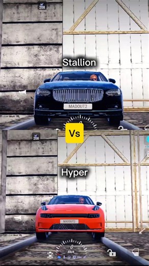 Stallion vs Hyper car drag race 😱 l who is winner?#madout2 viral #trebding shorts