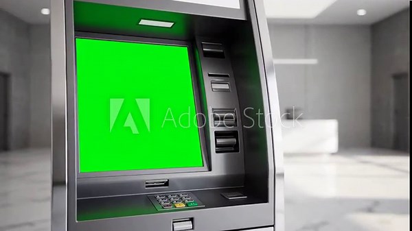 Clean ATM Machine Being Sanitized for Public Safety and Hygiene Stock Video