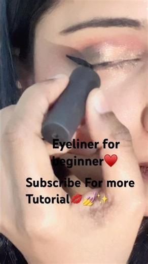 Eyeliner For beginner tutorial #eyeliner #eyemakeup #eyelinertutorial #eyelinerhack #viralshorts