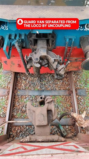 Separating the guard brake coach from the loco step by step..🚊 || #viral #shorts #railway #coupling