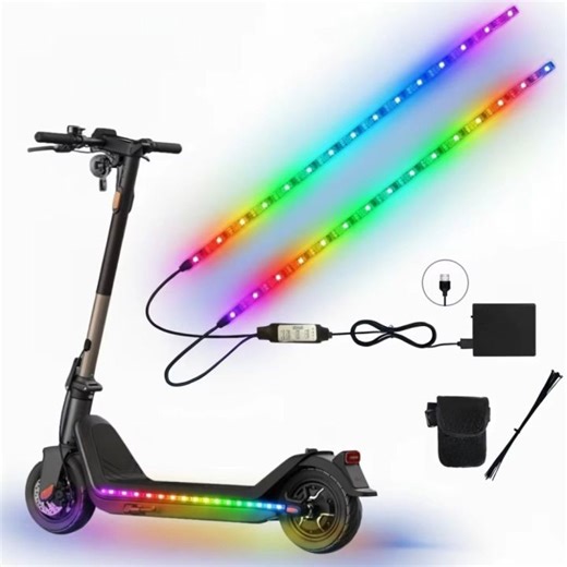 EASYEAH Battery Powered Scooter LED Lights Multi-Color Dream Color Bicycle Ambient Light Creative DIY RGB Light Strip Night Riding | Lazada PH