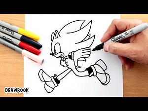 Drawing of SHADOW The Hedgehog Running
