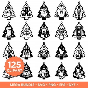 Christmas Tree Ornaments SVG Bundle | Holiday Decoration Cut Files | Christmas Ornament SVG for Cricut & Silhouette - Etsy