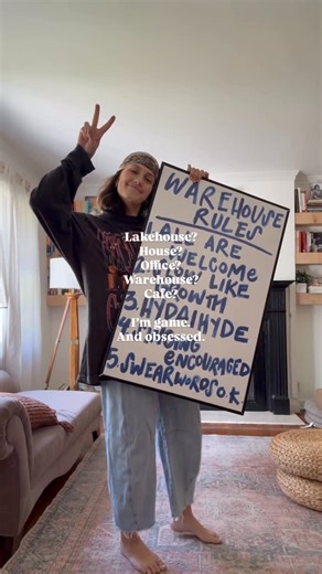 Jordy Rose | house rules, daily life, and everything between on Instagram: "*warehouse rules, playroom rules, yoga studio rules, I’m here for them all 😮‍💨 thank you for trusting me with the quirky, bad ass things that make your space yours !!! this year has been freaking wild, our spaces are ours. and it’s a privilege. order form reopens in Jan !! #houserules #design #art #womenowned #ppd #custom #motherhood #fartsok #mom #healing #fun playroom decor, office decor, design, art, moms who paint"