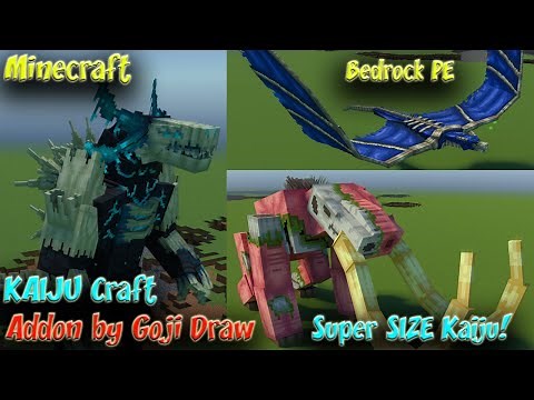 KAIJU Craft Addon by Goji Draw Best Kaiju Creatures Mod Minecraft Bedrock PE