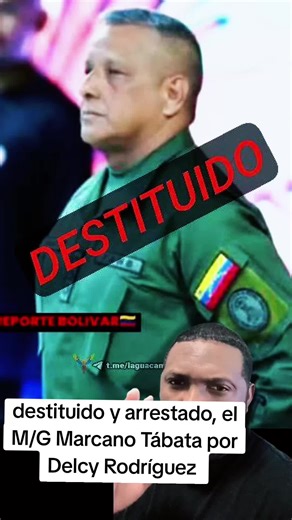 DELCY RODRÍGUEZ Destituye y Arresta al General Marcano Tábata CARACAS, 6 de enero de 2026🚨 En un movimiento que termina de sepultar la era de Nicolás Maduro dentro de los muros de Miraflores, la presidenta encargada, Delcy Rodríguez, ha ordenado la destitución fulminante y el arresto del Mayor General Javier Marcano Tábata, quien hasta hoy ostentaba el mando de la Dirección General de Contrainteligencia Militar (DGCIM) y la Guardia de Honor Presidencial. El Desmoronamiento de la