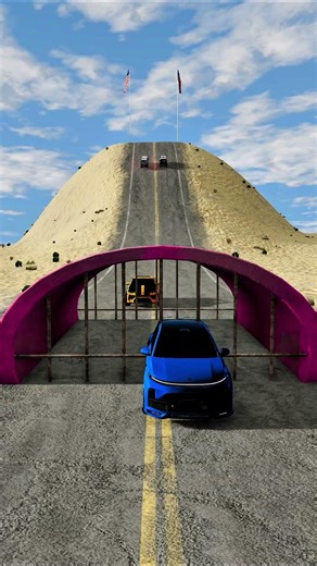 Clash of Suvs & Police with a Sewer Pipe -- BeamNG. Drive #9