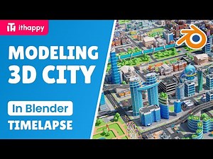 Creating 3D City in Blender Timelapse