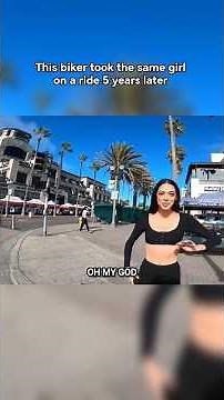 This biker took the same girl on a ride 5 years later 😱 (Via: ‪@TheKleb‬) #shorts