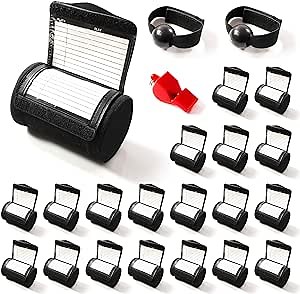 Quarterback Wristband Playbook for Youth and Adult 20 Pack - Football, Baseball, Softball Play Wristbands for Training - Complete with Coach Whistle and Pair of Trainer Receivers