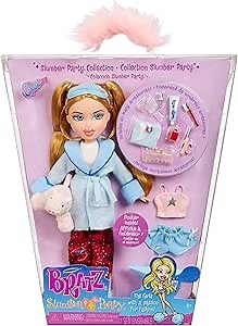 Bratz Slumber Party Cloe Fashion Doll with 2 Sets of Pajamas, Plush, and Accessories